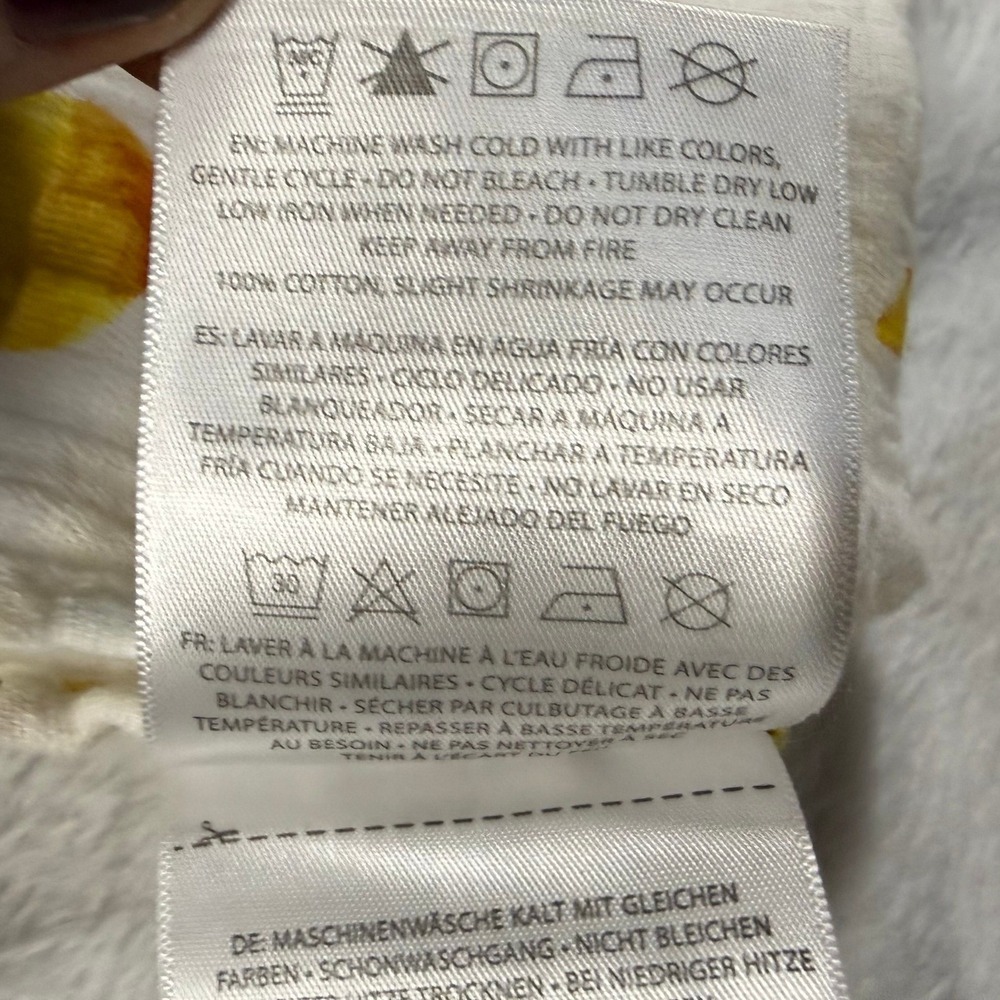 Bebe au Lait OS Yellow Peach Fruit 100% Cotton Muslin Swaddle Baby Blanket Cozy - Picture 6 of 7